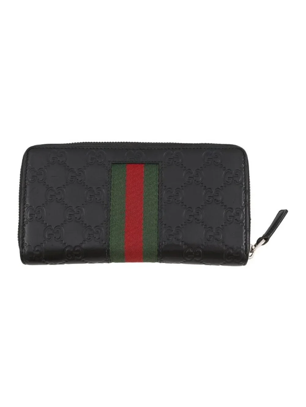 Gucci Wallet GG Supreme Signature New Web Sherry Line Black